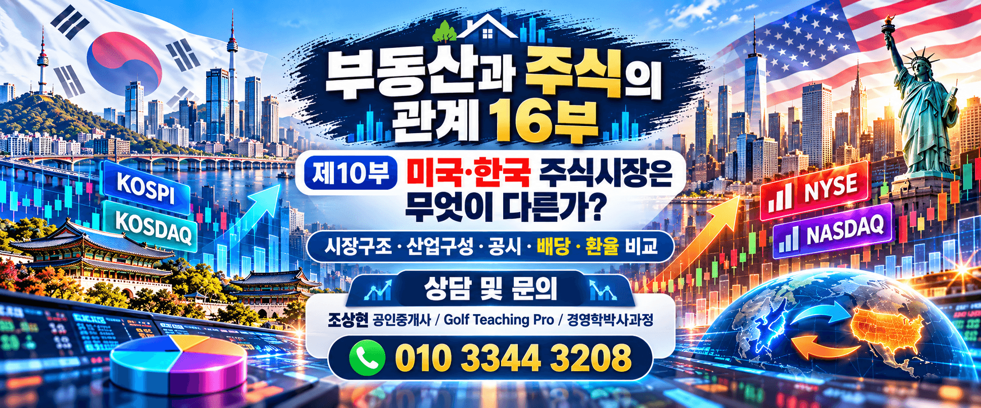(RE&S)부동산과 주식 16부제10부 미국·한국 주식시장은 무엇이 다른가? (공인중개사 30년 실무 경험)