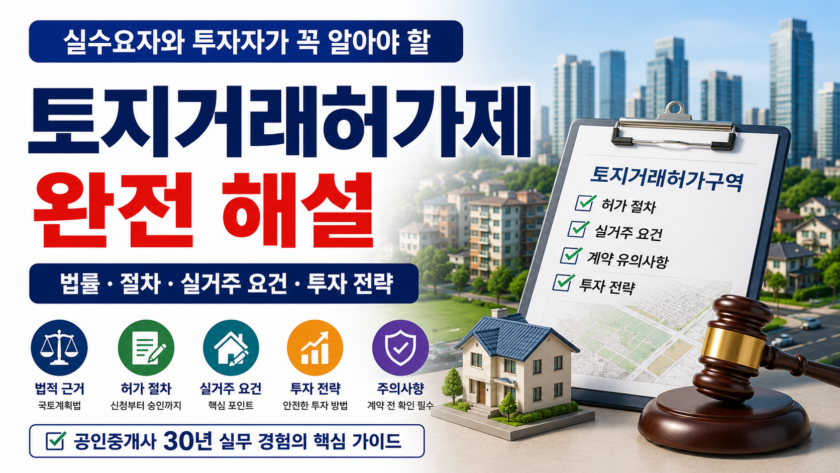 토지거래허가제 완전 해설과 투자 전략 (공인중개사 30년 실무 경험)