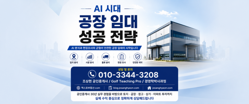AI 시대 공장 임대 성공 전략 (공인중개사 30년 실무 경험)