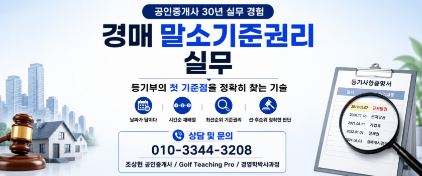 경매 말소기준권리 실무 (공인중개사 30년 중개 실무)