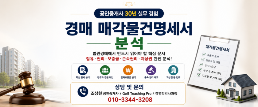 경매 매각물건명세서 분석 (공인중개사 30년 실무 경험)