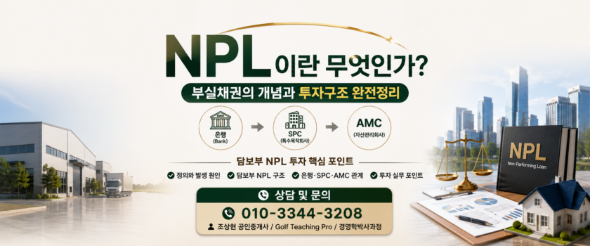 NPL이란 무엇인가? 부실채권의 개념과 투자구조 완전정리 (공인중개사 30년 실무 경험)