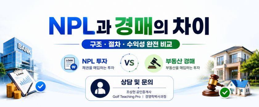 NPL과 경매의 차이 완전 비교 (공인중개사 30년 실무 경험)