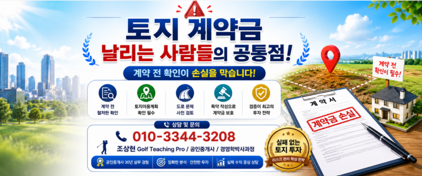 “토지 계약금 날리는 사람들의 공통점”(공인중개사 30년 실무 경험)