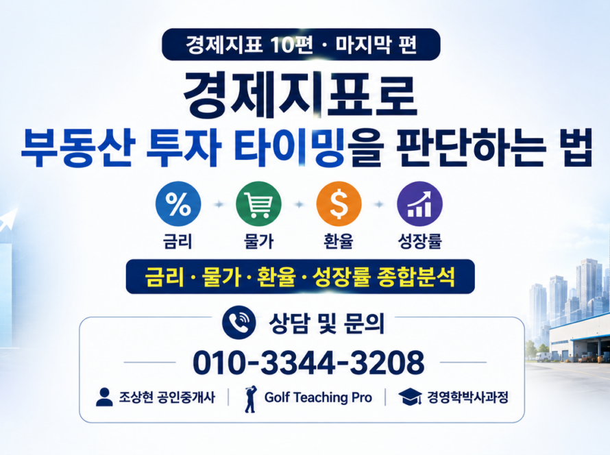 경제지표로 부동산 투자 타이밍을 판단하는 법: 금리·물가·환율·성장률 종합분석 (공인중개사 30년 실무 경험)