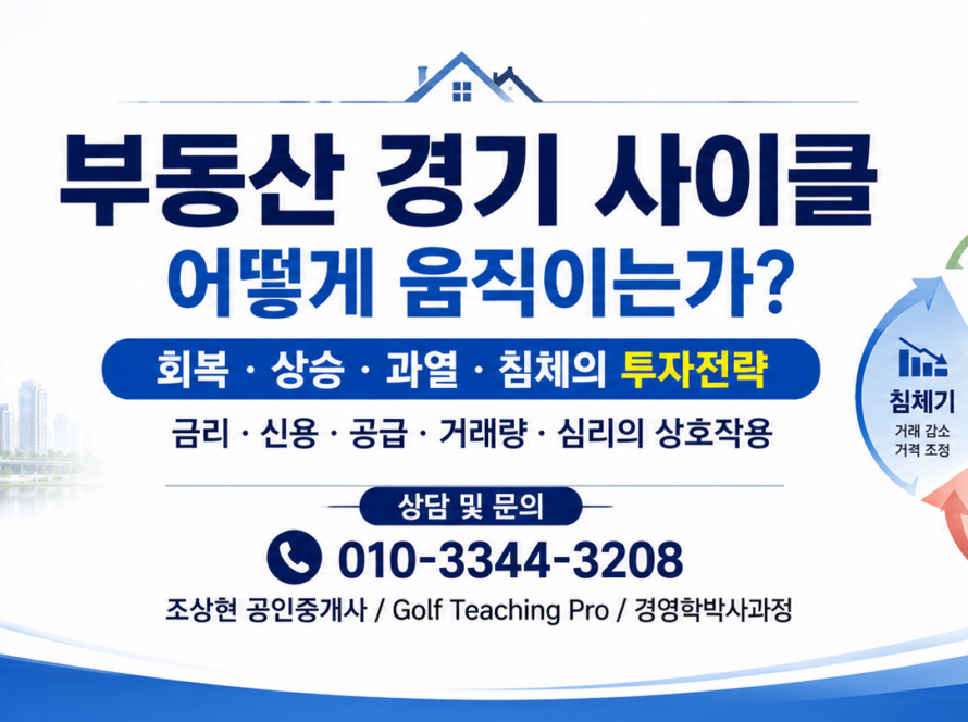 부동산 경기 사이클은 어떻게 움직이는가? 회복·상승·과열·침체의 투자전략 (공인중개사 30년 실무 경험)