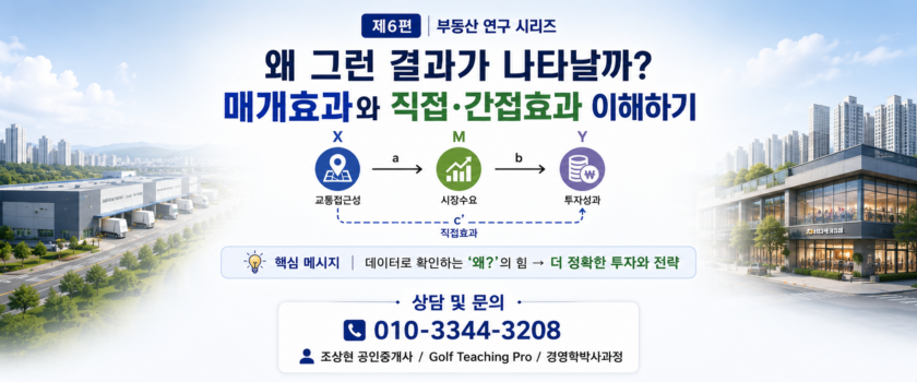 왜 그런 결과가 나타날까? 매개효과와 직접·간접효과 이해하기 (공인중개사 30년 실무 경험)