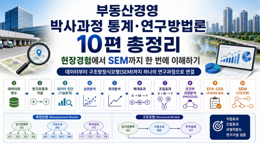 부동산경영 박사과정 통계·연구방법론 10편 총정리 ― 현장경험에서 SEM까지 이해하기