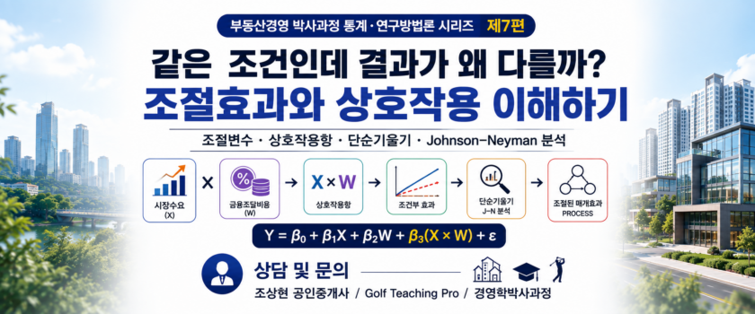 같은 조건인데 결과가 왜 다를까? 조절효과와 상호작용 이해하기 (공인중개사 30년 실무 경험)