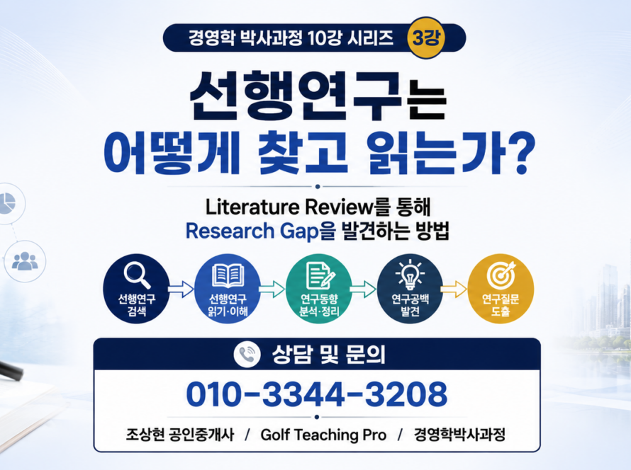 선행연구는 어떻게 찾고 읽는가? Literature Review를 통해 Research Gap을 발견하는 방법 (공인중개사 30년 실무 경험)