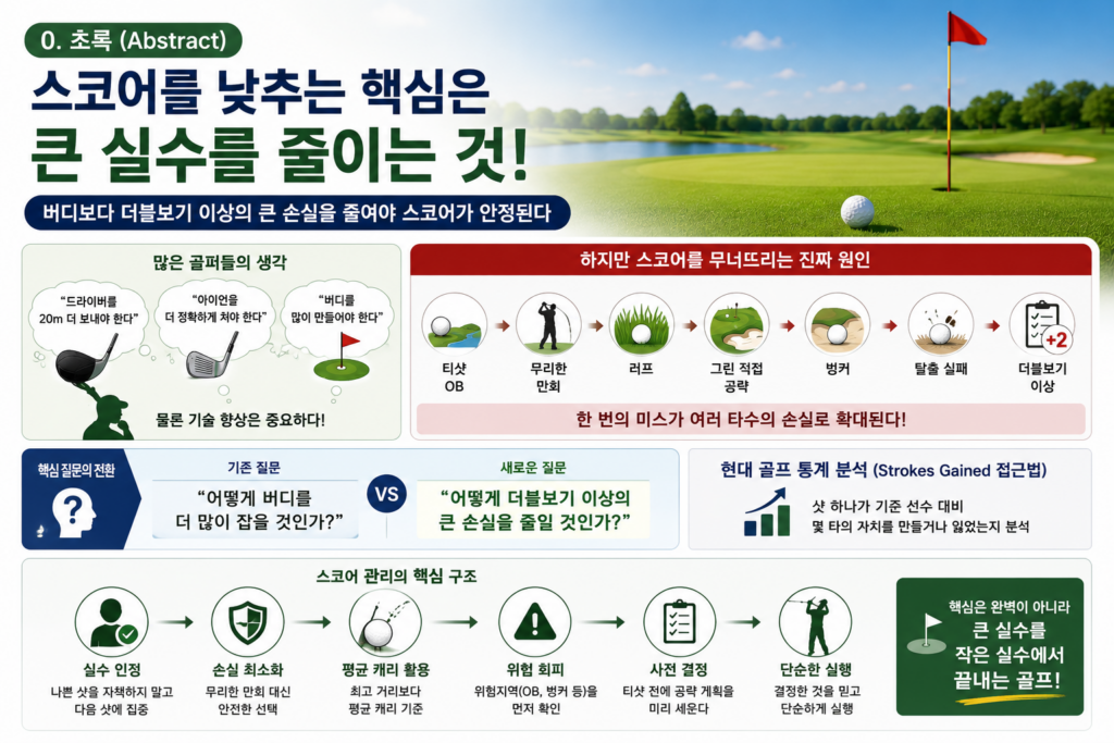골프 스코어를 낮추는 가장 현실적인 방법  버디보다 ‘큰 실수’를 먼저 줄여라 (Golf Teaching Pro)