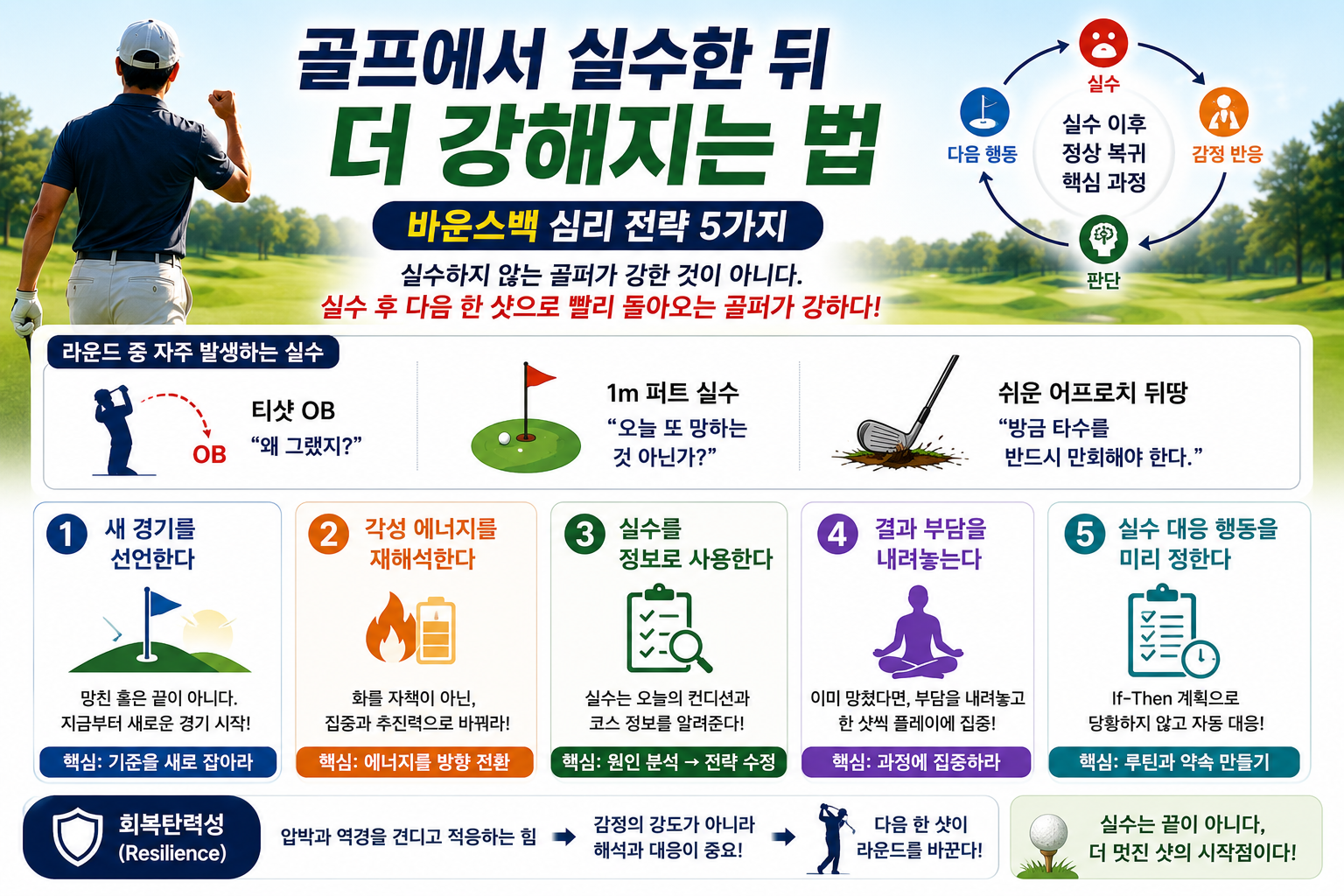 골프에서 실수한 뒤 더 강해지는 법  바운스백 심리 전략 5가지 (Golf Teaching Pro)