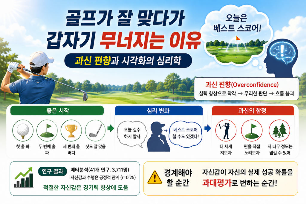 골프가 잘 맞다가 갑자기 무너지는 이유: 과신 편향과 시각화의 심리학 (Golf Teaching Pro)