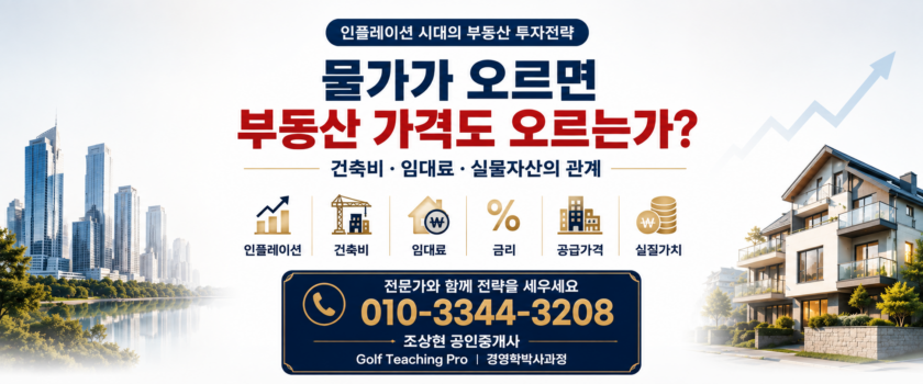 물가가 오르면 부동산 가격도 오르는가? 건축비·임대료·실물자산의 관계 (공인중개사 30년 실무 경험)