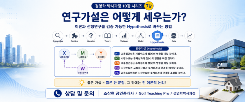 연구가설은 어떻게 세우는가?  이론과 선행연구를 검증 가능한 Hypothesis로 바꾸는 방법 (공인중개사 30년 실무 경험)